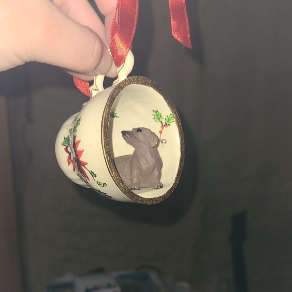 Other - Decorative Cream Teacup with Dachshund Design